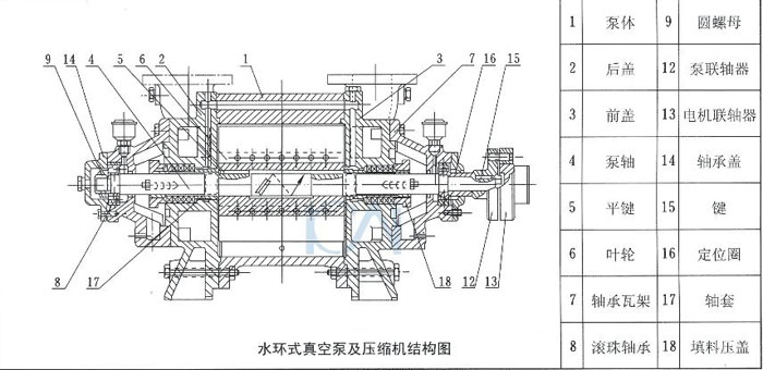 水環(huán)真空泵結構圖